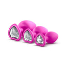 Luxe 3-Piece Bling Plug Training Kit with White Gem Base Pink