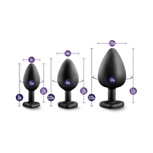 Luxe 3-Piece Bling Plug Training Kit with White Gem Base Black