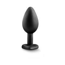 Temptasia Bling Anal Plug with Heart-Shaped Gem Base Small Black