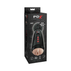 PDX Elite Dirty Talk Rechargeable Vibrating Starter Stroker With Hands-Free Suction Cup Beige/Black