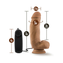Loverboy MMA Fighter Remote-Controlled 7 in. Vibrating Dildo with Balls Tan