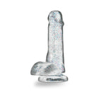 Naturally Yours 6 in. Glitter Cock Realistic Dildo with Balls Sparkling Clear