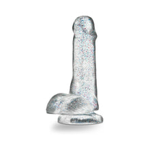 Naturally Yours 6 in. Glitter Cock Realistic Dildo with Balls Sparkling Clear