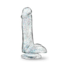 Naturally Yours 6 in. Glitter Cock Realistic Dildo with Balls Sparkling Clear