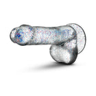 Naturally Yours 6 in. Glitter Cock Realistic Dildo with Balls Sparkling Clear