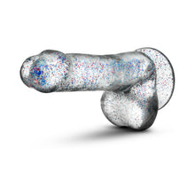 Naturally Yours 6 in. Glitter Cock Realistic Dildo with Balls Sparkling Clear