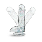 Naturally Yours 6 in. Glitter Cock Realistic Dildo with Balls Sparkling Clear