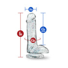 Naturally Yours 6 in. Glitter Cock Realistic Dildo with Balls Sparkling Clear