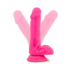 Neo 6 in. Dual Density Dildo with Balls Neon Pink