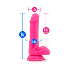 Neo 6 in. Dual Density Dildo with Balls Neon Pink