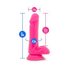 Neo 6 in. Dual Density Dildo with Balls Neon Pink