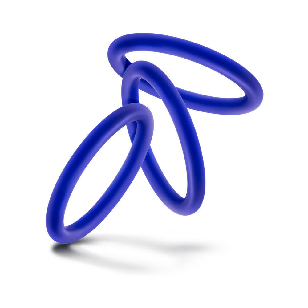 Performance VS1 Pure Premium Silicone Cockrings 3-Pack Medium Indigo