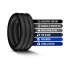 Performance VS2 Pure Premium Silicone Cockrings 3-Pack Small Black