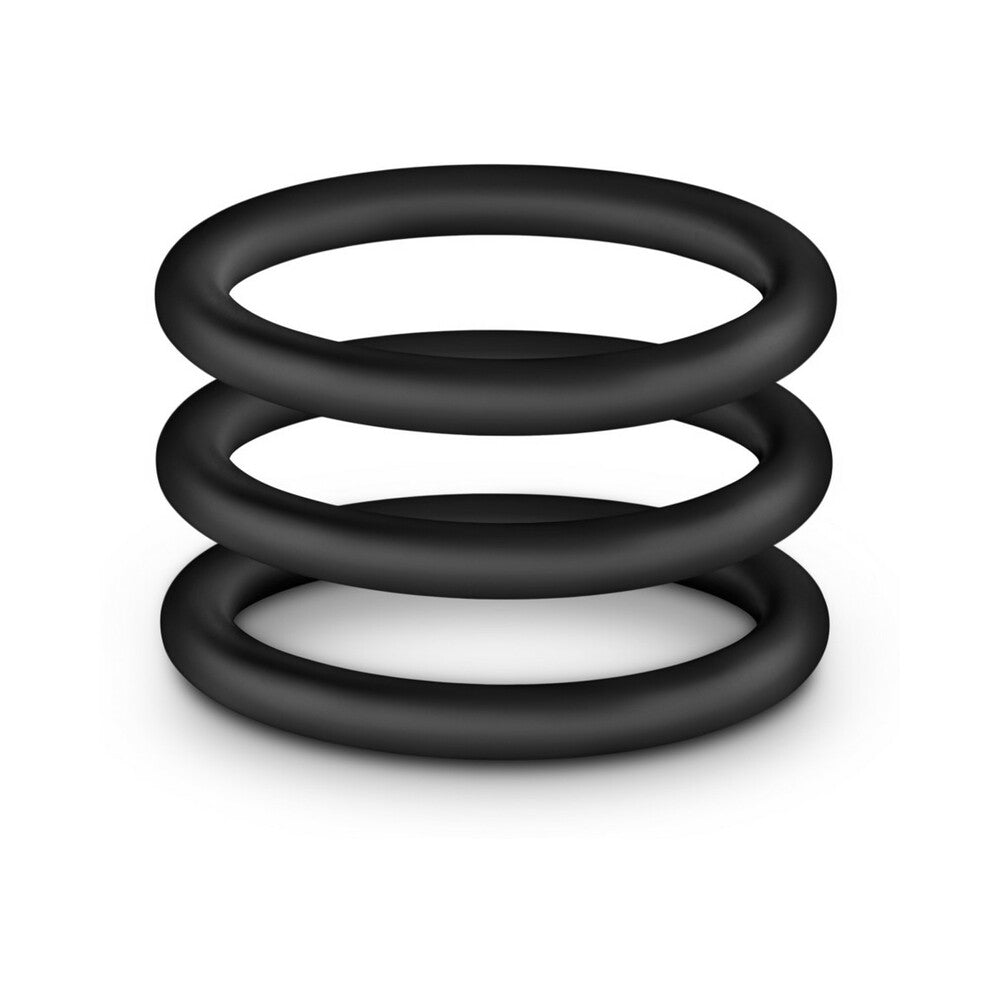 Performance VS3 Pure Premium Silicone Cockrings 3-Pack Large Black