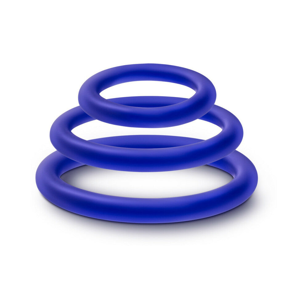 Performance VS4 Pure Premium Silicone Cockrings 3-Pack Set Indigo