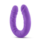 Ruse Realistic 18 in. Silicone Slim Double Dong Dual Ended Dildo Purple