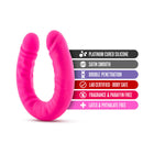 Ruse Realistic 18 in. Silicone Slim Double Dong Dual Ended Dildo Hot Pink