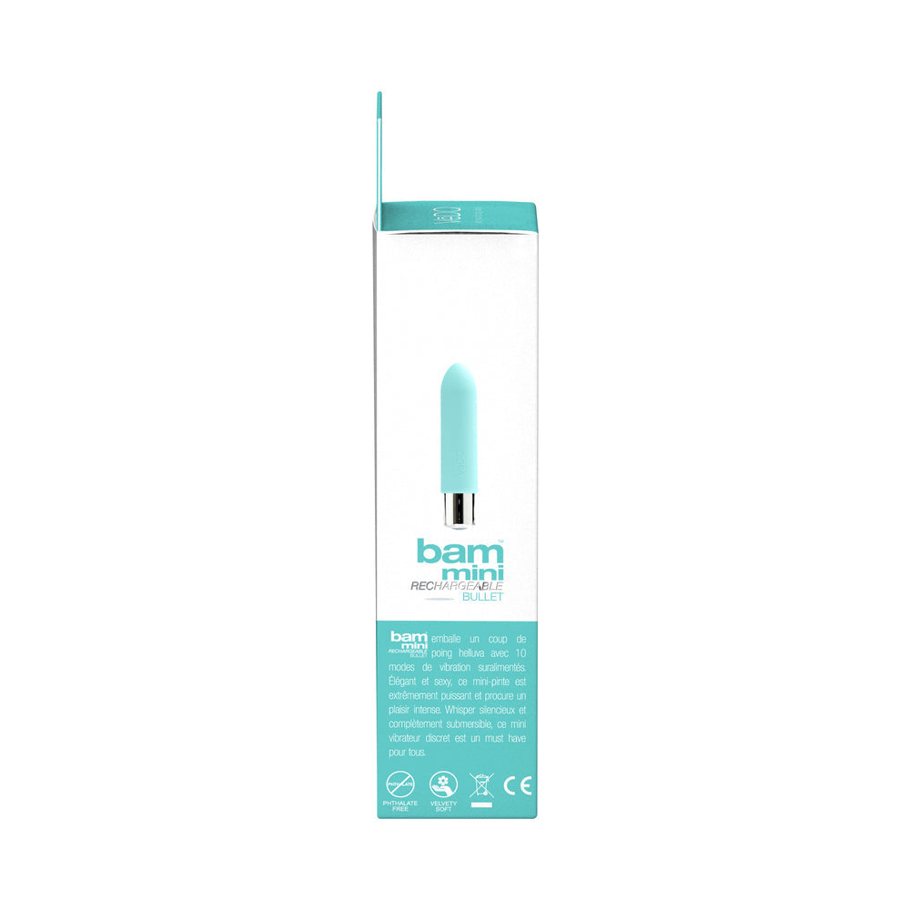 VeDO Bam Mini Rechargeable Bullet Vibe - Tease Me Turquoise