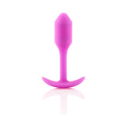 b-Vibe Snug Plug 1 Weighted Silicone Anal Plug Fuchsia