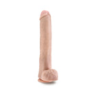 Au Naturel Daddy 14 in. Posable Dual Density Dildo with Balls Beige