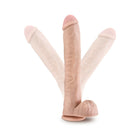 Au Naturel Daddy 14 in. Posable Dual Density Dildo with Balls Beige