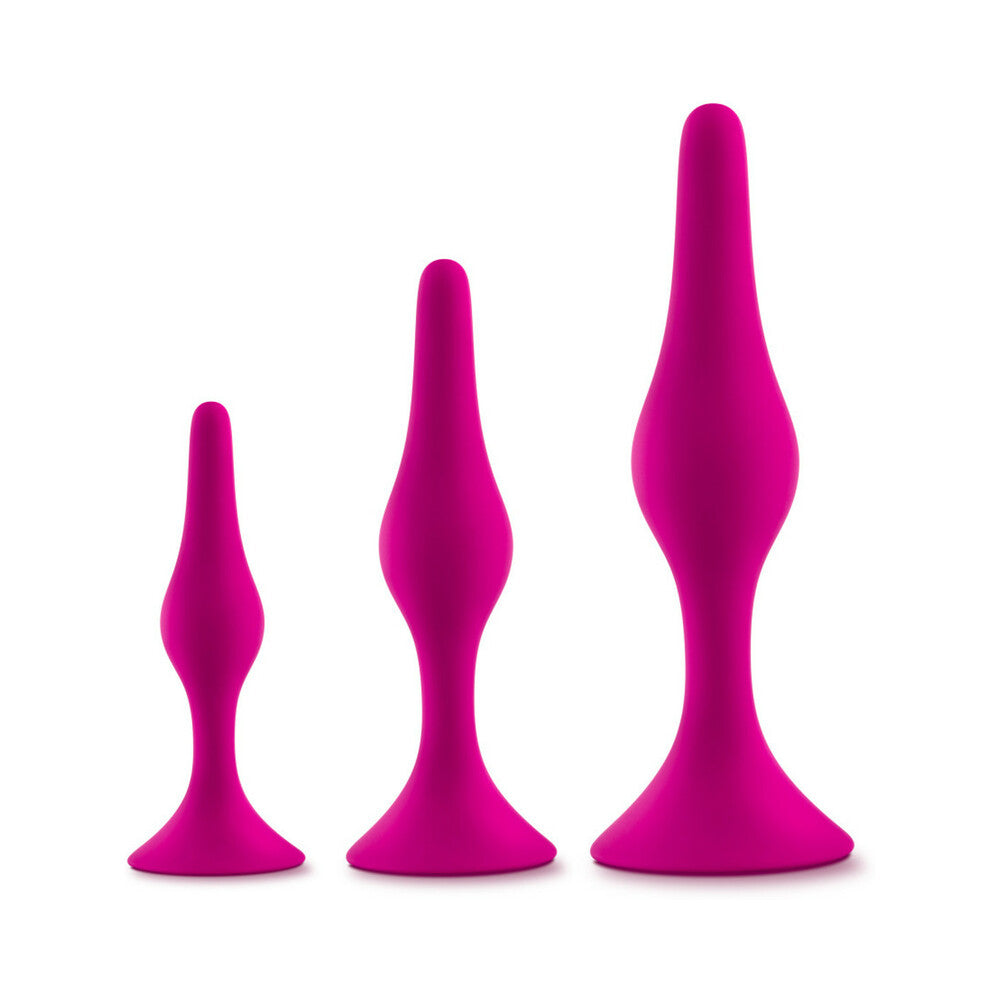 Luxe 3-Piece Silicone Beginner Plug Kit Pink