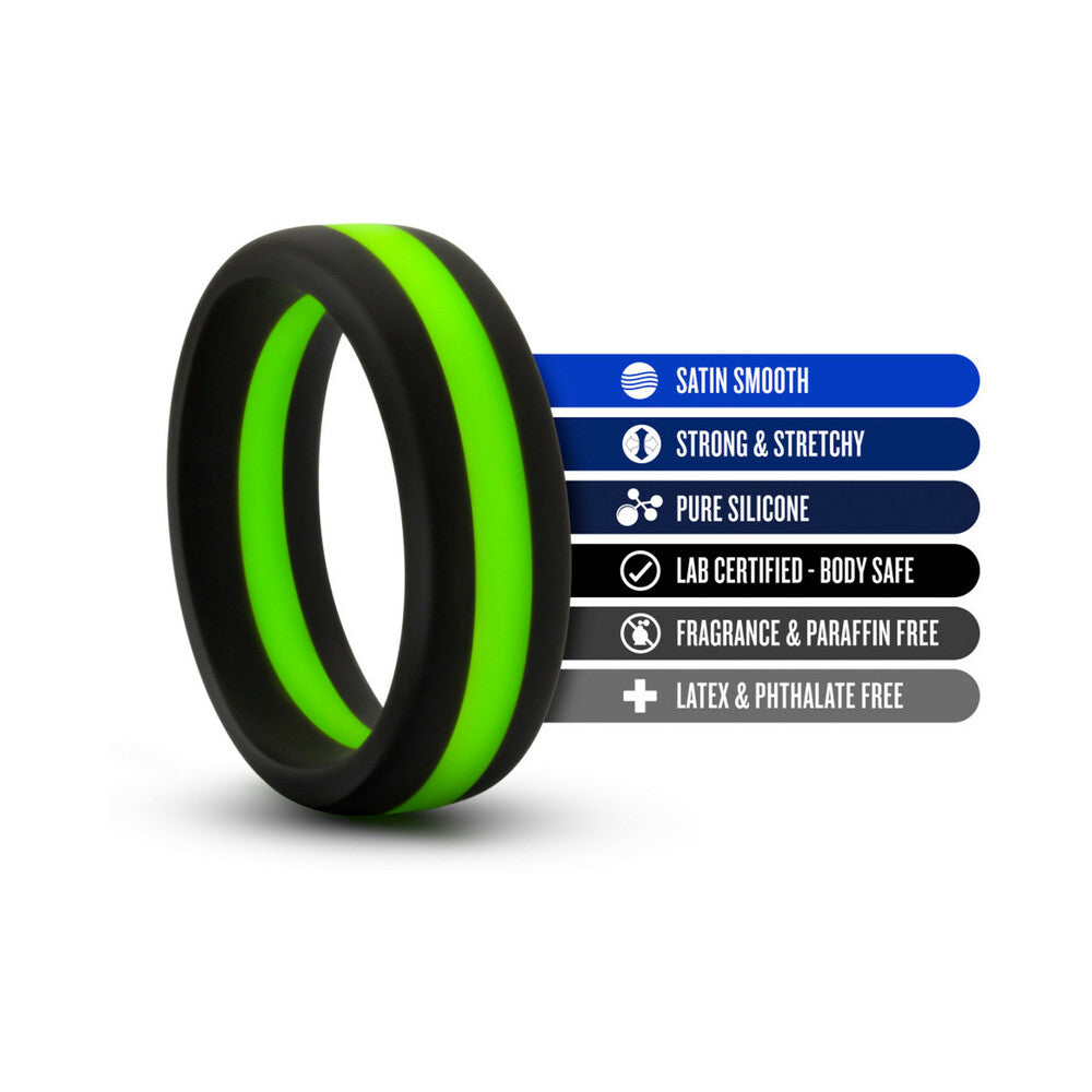 Performance Silicone Go Pro Cock Ring Black/Green/Black