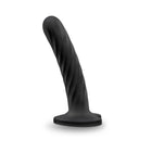 Temptasia Twist 5.5 in. Curved Dildo with Heart-Shaped Suction Cup Medium Black