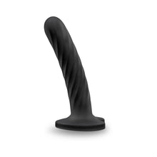 Temptasia Twist 5.5 in. Curved Dildo with Heart-Shaped Suction Cup Medium Black