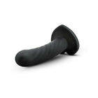 Temptasia Twist 5.5 in. Curved Dildo with Heart-Shaped Suction Cup Medium Black