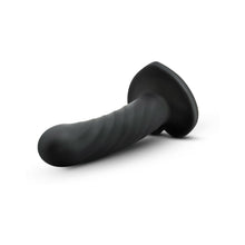 Temptasia Twist 5.5 in. Curved Dildo with Heart-Shaped Suction Cup Medium Black