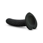 Temptasia Twist 5.5 in. Curved Dildo with Heart-Shaped Suction Cup Medium Black
