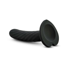 Temptasia Twist 5.5 in. Curved Dildo with Heart-Shaped Suction Cup Medium Black