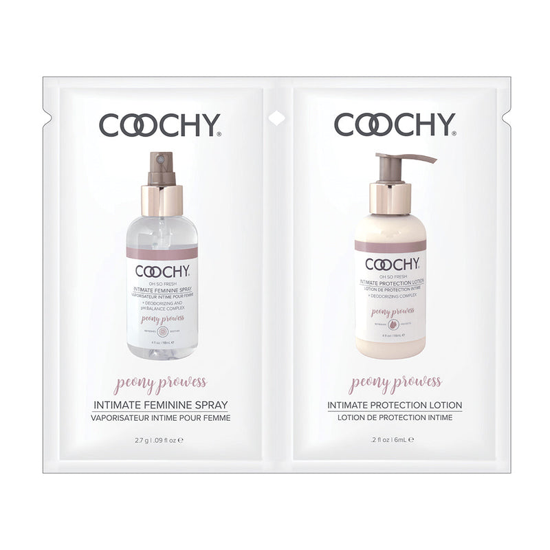 Coochy Peony Prowess Duo Foil - Intimate Feminine Spray 0.9 oz & Intimate Protection Lotion 0.2oz