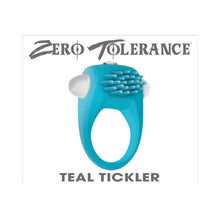 Zero Tolerance Teal Tickler Single-Speed Vibrating Silicone Cockring Teal