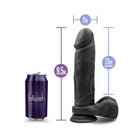 Au Naturel Bold Massive 9 in. Posable Dual Density Dildo with Balls Black