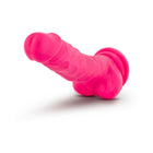 Neo Elite 7.5 in. Silicone Dual Density Dildo with Balls Neon Pink