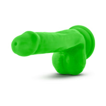 Neo Elite 6 in. Silicone Dual Density Dildo with Balls Neon Green