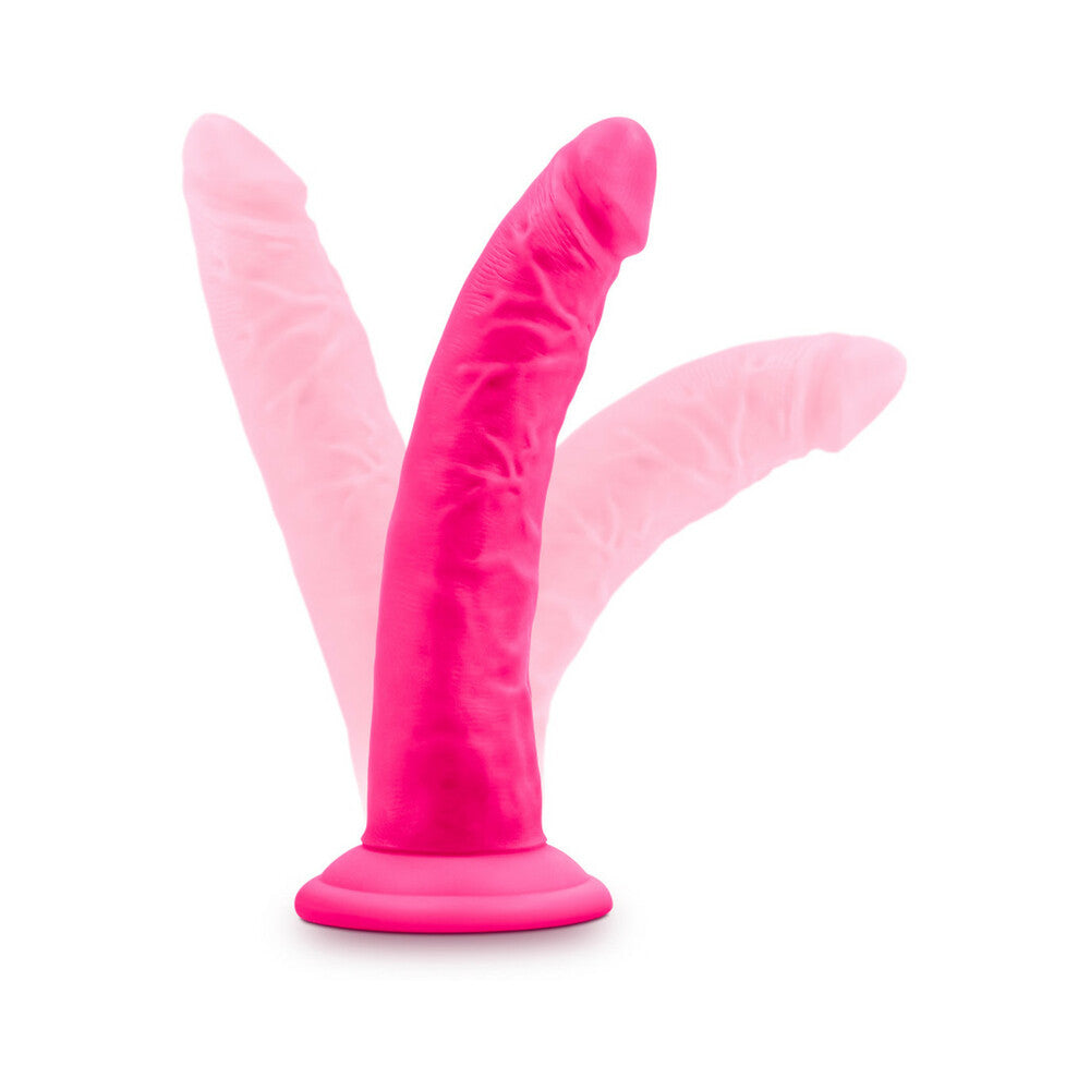 Neo Elite 7.5 in. Silicone Dual Density Dildo Neon Pink