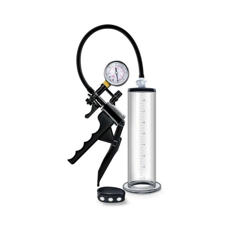 Performance VX8 Premium Penis Pump System with Silicone Cock Strap Clear