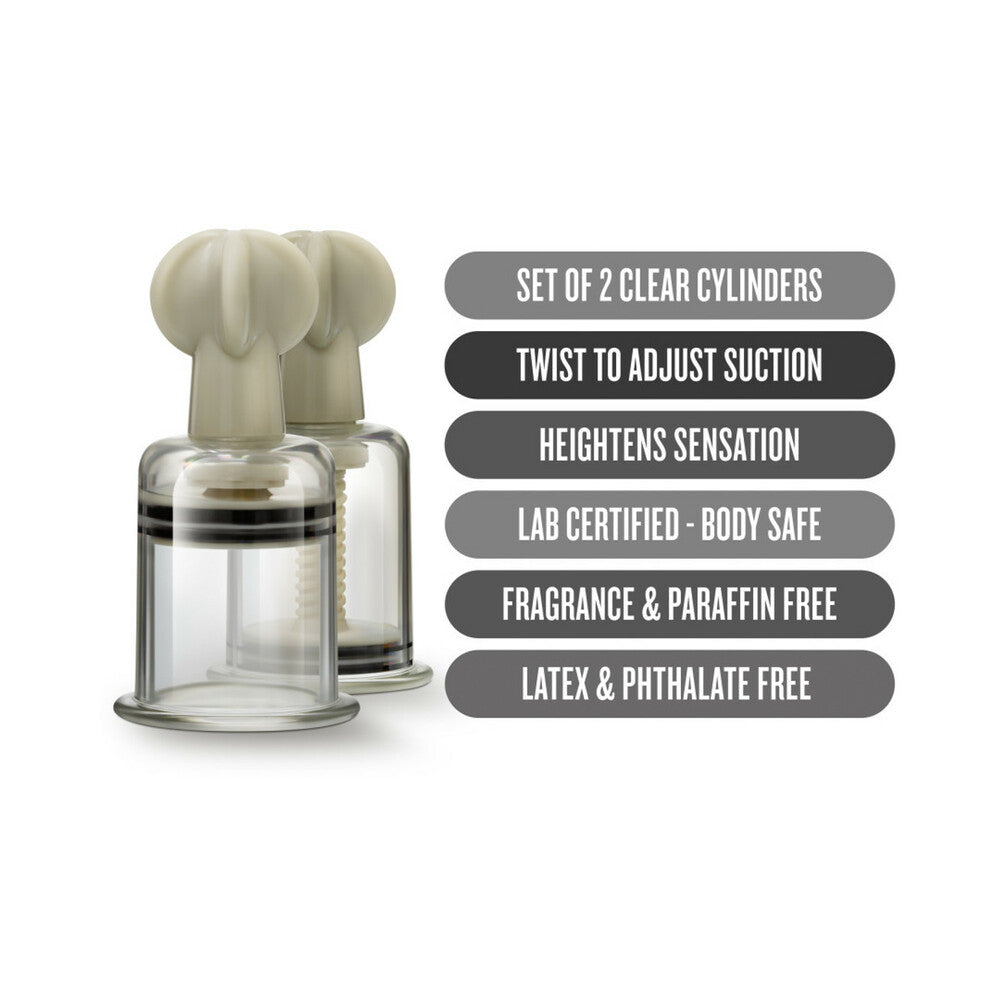 Temptasia Clit and Nipple Twist Suckers 2-Piece Set Large Clear