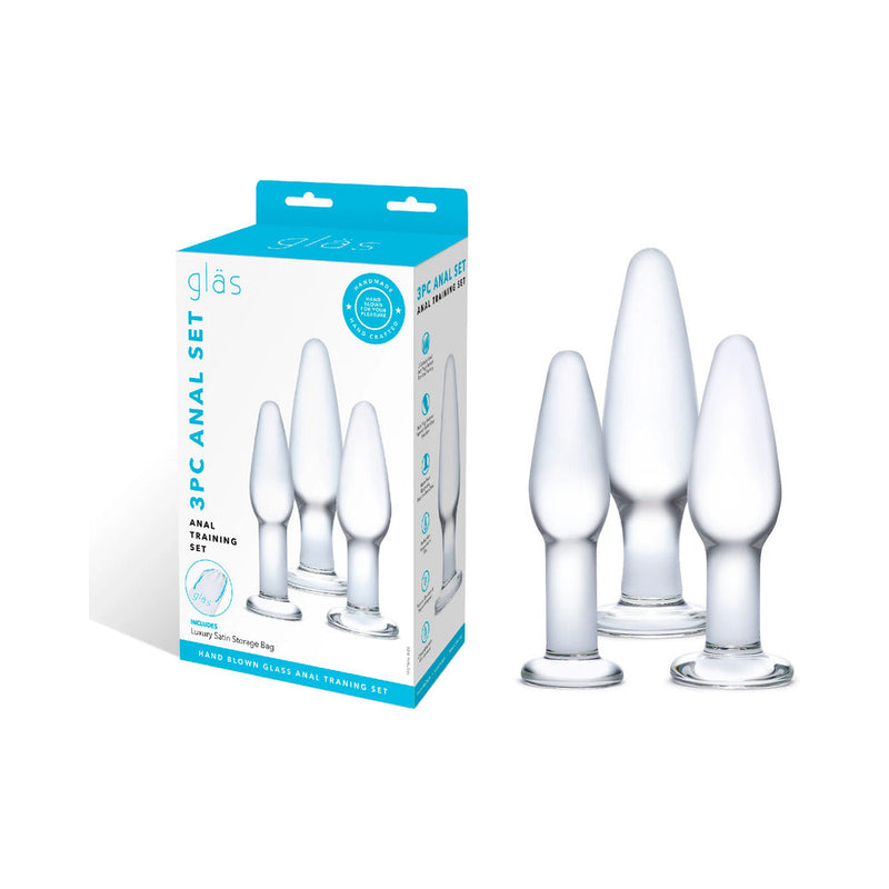 Glas 3-Piece Glass Anal Plug Training Set