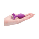 Ouch! Flexible Silicone Diamond Heart Butt Plug Purple Regular