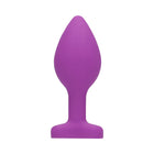 Ouch! Flexible Silicone Diamond Heart Butt Plug Purple Regular