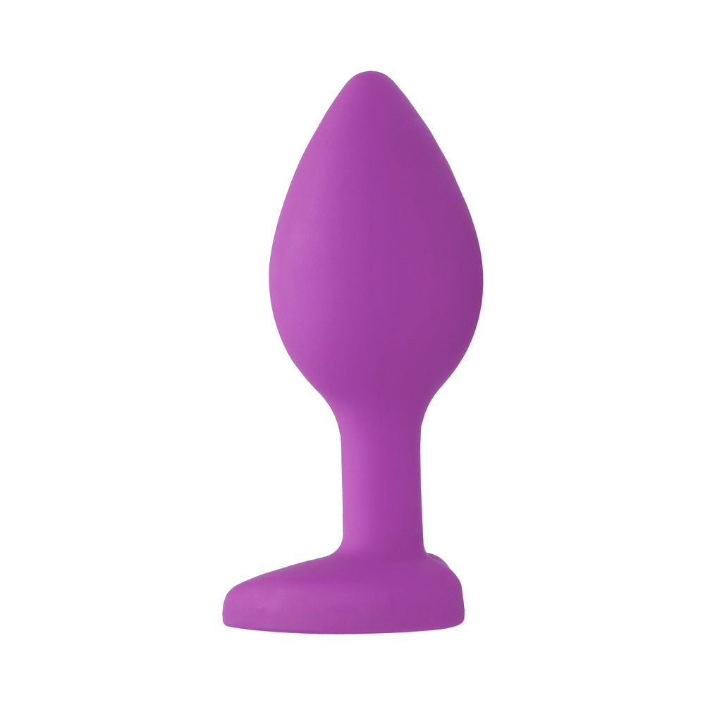 Ouch! Flexible Silicone Diamond Heart Butt Plug Purple Regular