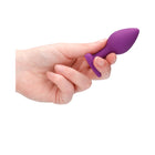 Ouch! Flexible Silicone Diamond Heart Butt Plug Purple Regular