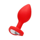 Ouch! Flexible Silicone Diamond Heart Butt Plug Red Large