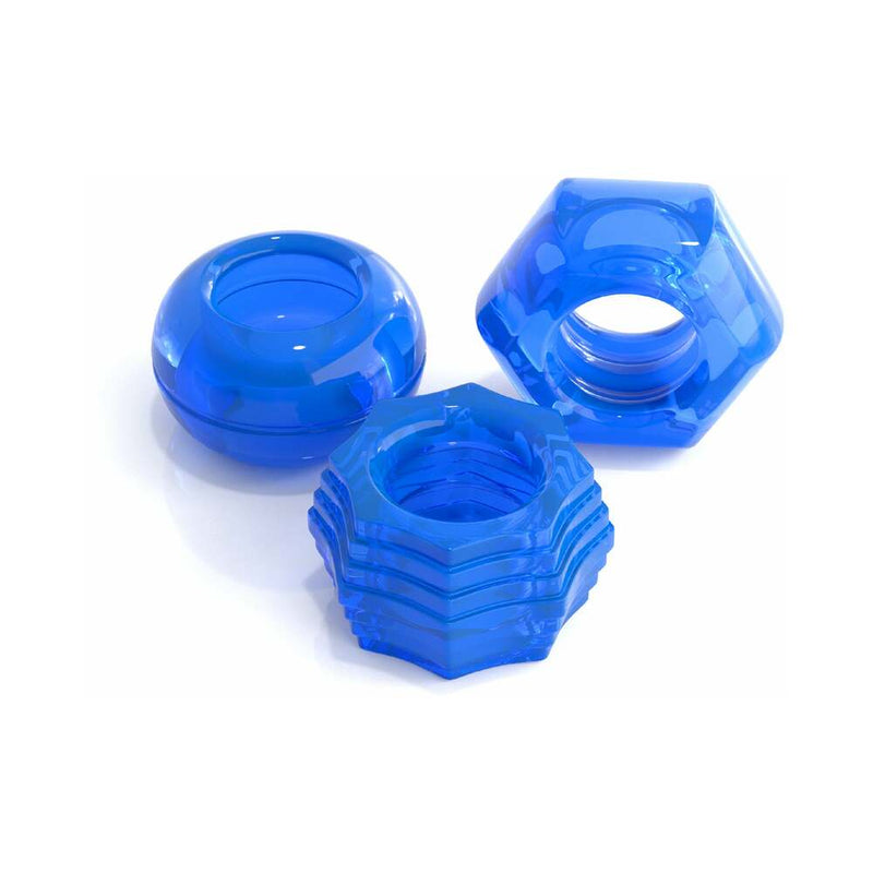 Classix 3-Piece Deluxe Cock Ring Set Blue