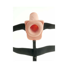 Fetish Fantasy Series Rechargeable Vibrating 7 in. Hollow Strap-On With Balls Beige/Black