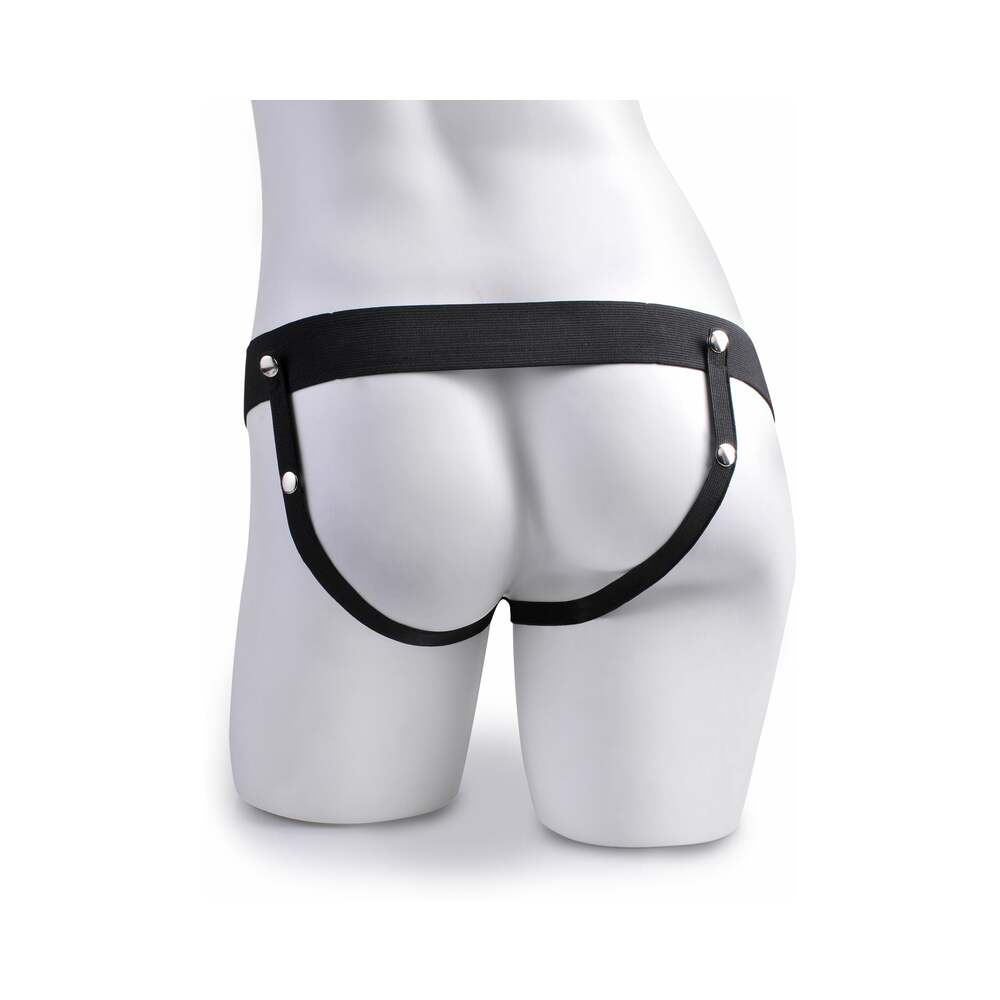 Fetish Fantasy Series Vibrating 7 in. Hollow Strap-On With Balls Tan/Black